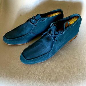 andrea ventura Blue Suede Chukka Ankle Boots Men Euro Size 43 Made In Italy